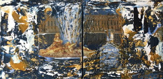 Collage, Acryl auf Leinwand, 20/20