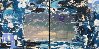 Collage, Acryl auf Leinwand, 14/14