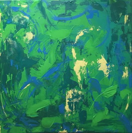 2018 LA VIE EN VERT, Acryl auf Leinwand, 100x100
